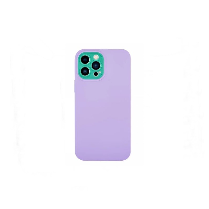 Funda iPhone 12 Pro Max silicona logo lila