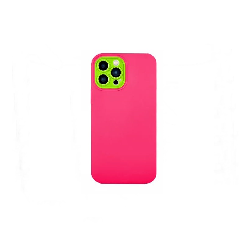 Funda para iPhone 13 Pro, delgada y suave, transparente, color rosa neón  con borde de parachoques para iPhone 13 Pro/protección linda, flexible y