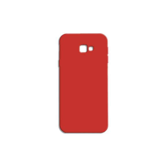 cortina Parcial Aja Funda de Silicona Suave Rojo para Samsung Galaxy J4 Plus