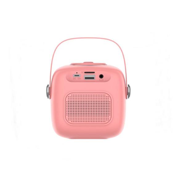 Altavoz Bluetooth Universal 6W Mini Karaoke con Micrófono rosa