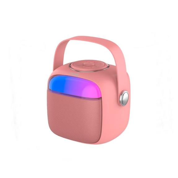 Altavoz Bluetooth Universal 6W Mini Karaoke con Micrófono rosa