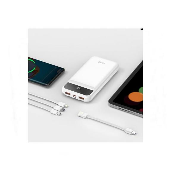 Batería Externa Universal Power Bank 3 cables blanco