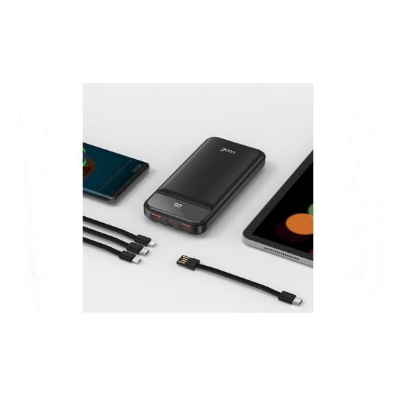 Batería Externa Universal Power Bank 3 cables negro