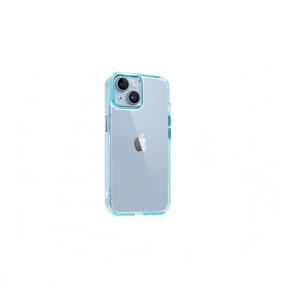 Funda Acrílica para iPhone 16 Pro Max transparente-azul turquesa