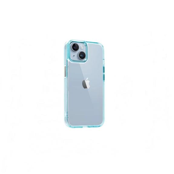 Funda Acrílica para iPhone 16 Pro Max transparente-azul turquesa