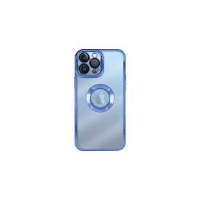 Funda Silicona Cromado para iPhone 16 azul