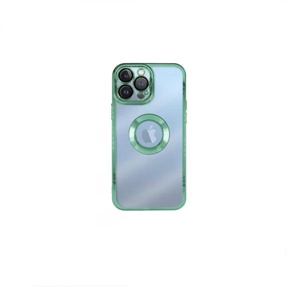 Funda Silicona Cromado para iPhone 16 Pro Max verde