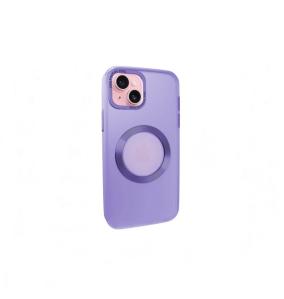 Funda Silicona para iPhone 14 morado con iman magsafe