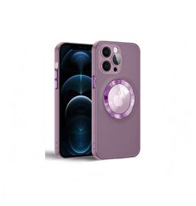 Funda Silicona para iPhone 14 Pro Max morado con iman magsafe