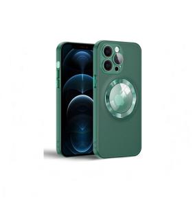 Funda Silicona para iPhone 14 Pro verde con iman magsafe