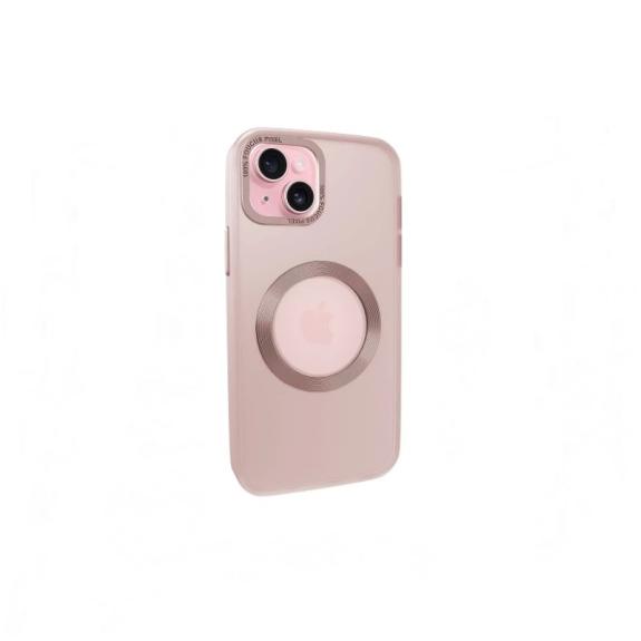 Funda Silicona para iPhone 14 rosa con iman magsafe