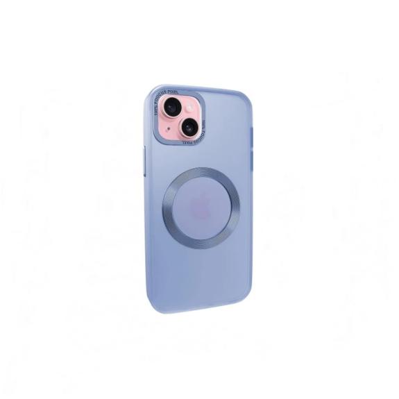 Funda Smoked para iPhone 15 azul marino con iman magsafe