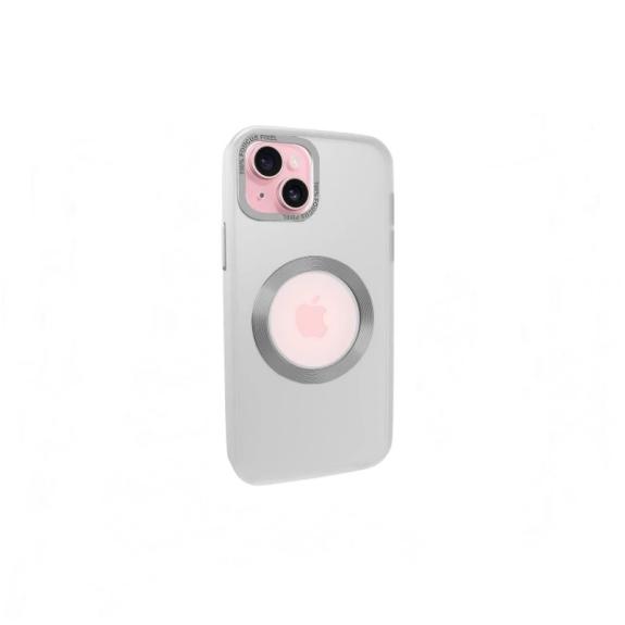 Funda Smoked para iPhone 15 blanco con iman magsafe