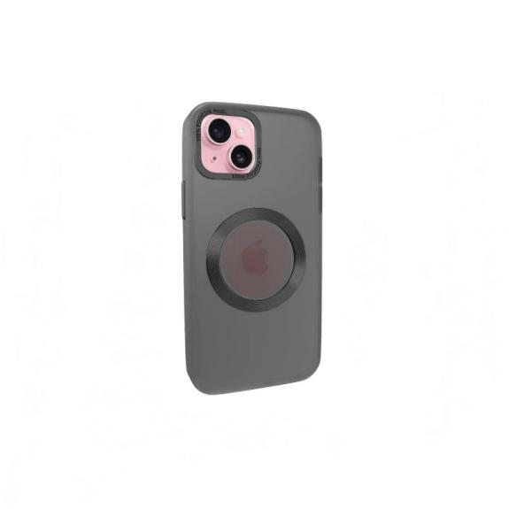 Funda Smoked para iPhone 15 negro con iman magsafe