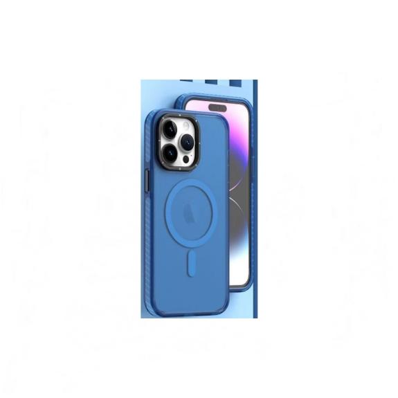 Funda Smoked para iPhone 15 Pro azul marino con iman magsafe