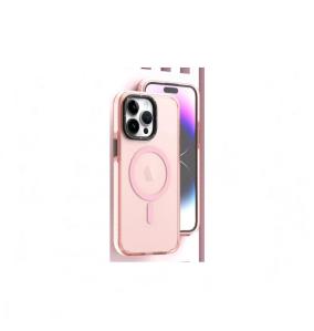 Funda Smoked para iPhone 15 Pro rosa con iman magsafe