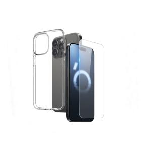 Funda TPU + Cristal para iPhone 16 Pro Max transparente