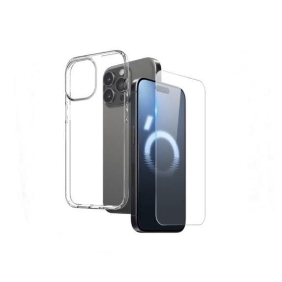 Funda TPU + Cristal para iPhone 16 Pro Max transparente