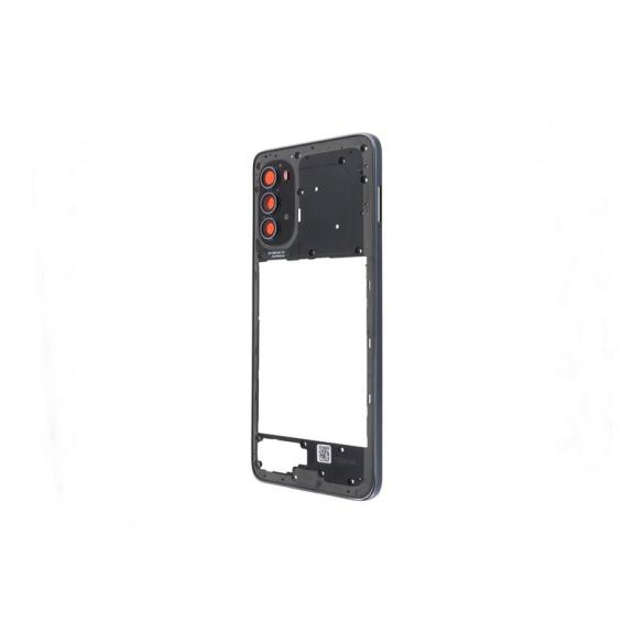 Marco intermedio para Motorola Moto G52 con embellecedor gris