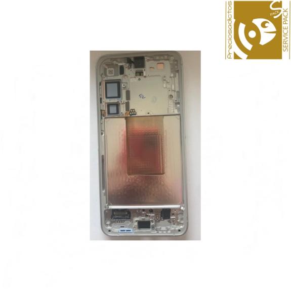 Pantalla para Samsung Galaxy S24 5G con marco gris SERVICE PACK