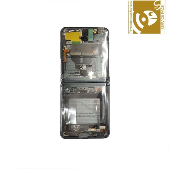 Pantalla para Samsung Galaxy Z Flip 5G marco blanco SERVICE PACK