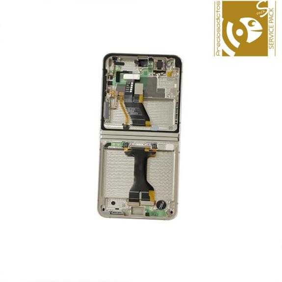 Pantalla para Samsung Galaxy Z Flip5 marco crema SERVICE PACK