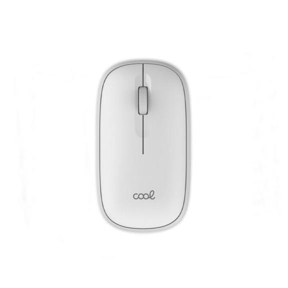 Ratón blanco inalámbrico COOL Slim Bluetooth + Adap. USB