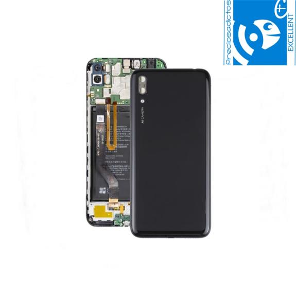 TAPA TRASERA CON LENTE PARA HUAWEI Y7 2019 / Y7 PRIME 2019 NEGRO